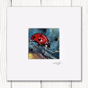 Ladybug Print in Mat from original painting by Kathy Morton Stanion - Ladybug 1